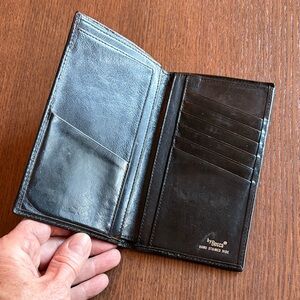 FREE W/PURCHASE - Vintage Bosca Black Leather Men's Tall Bifold Card Wallet